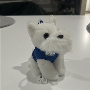 Scotties White Plush Dog with Blue Outfit